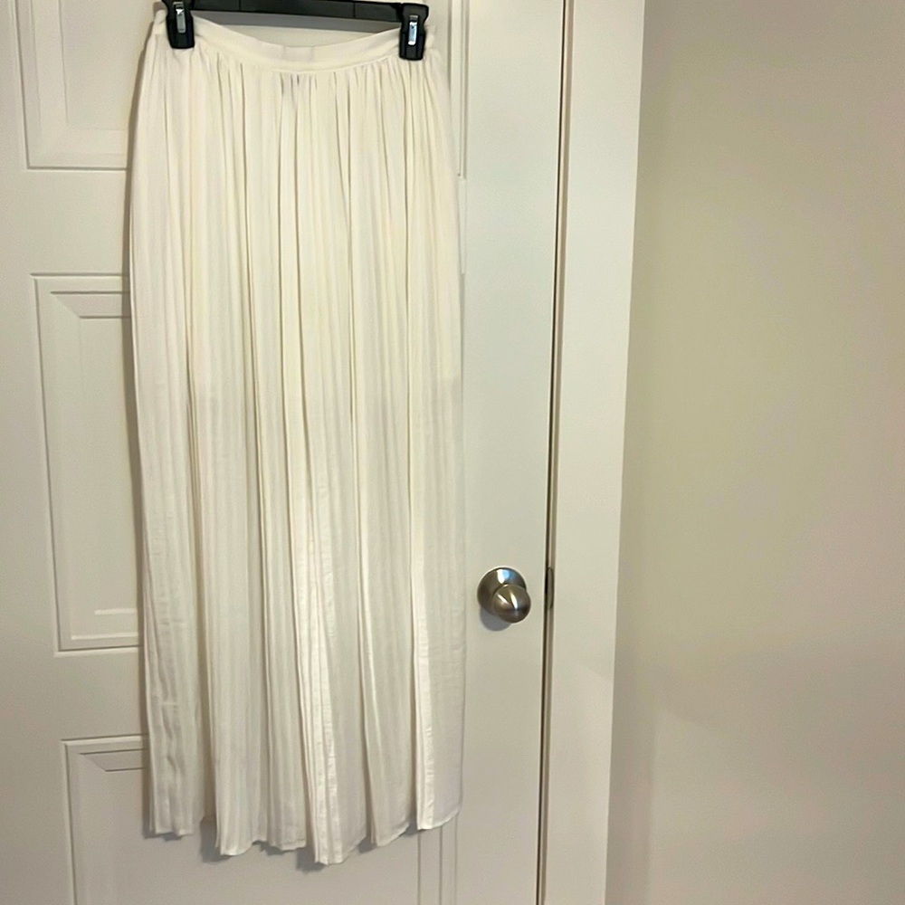 Pleated Ivory Maxi Skirt